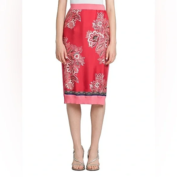 Etro Coral and Pink Floral Skirt Set